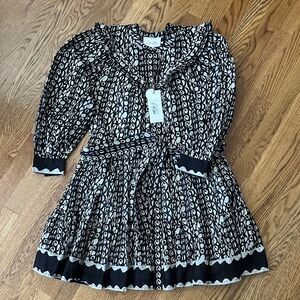 Cleobella Black and Cream Mini Dress